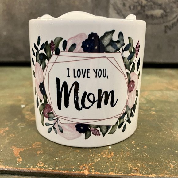 I Love You, Mom Ceramic Candle Holder and LED Candle - Picture 2 of 6